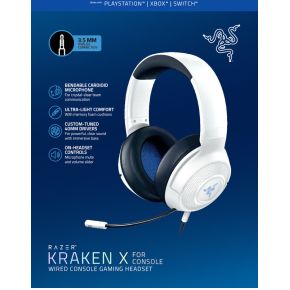 Razer Kraken X for PlayStation Headset Hoofdband 3,5mm-connector Wit