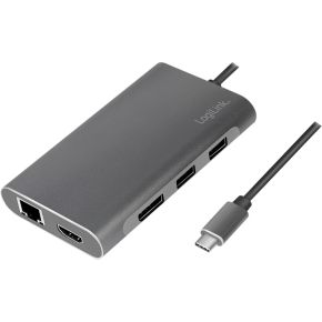 LogiLink UA0382 notebook dock & poortreplicator Bedraad USB 3.2 Gen 1 (3.1 Gen 1) Type-C Zilver