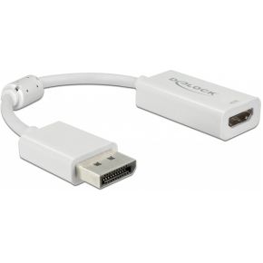 Delock 63936 DisplayPort 1.4 Adapter naar HDMI 4K 60 Hz met HDR-functie Actief wit