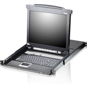 Aten 16-Poorts PS/2-USB VGA LCD KVM Schakelaar met Ketenverbinding Poort en USB Randapparatuur Onder