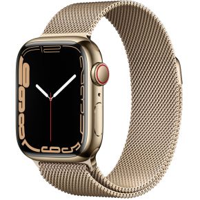 Apple Watch Series 7 - 41 mm - 4G - GPS - Milanees Bandje - Goud