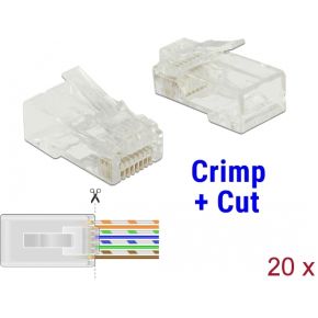 Delock 86453 RJ45 Krimp+Cut-stekker Cat.6 UTP 20 stuks