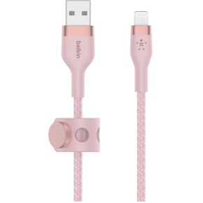 Belkin Boost Charge braided - Telefoniekabel - USB-A naar iPhone Lightning - 1m - Roze