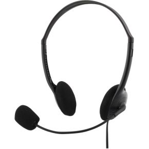Deltaco HL-21 hoofdtelefoon/headset Bedraad Hoofdband Kantoor/callcenter Zwart