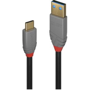 Lindy 36910 USB-kabel 0,5 m USB C USB A Mannelijk Zwart, Grijs