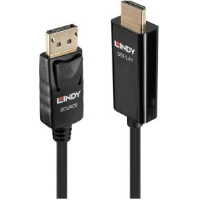 LINDY Aansluitkabel HDMI-A stekker, DisplayPort stekker 0.5 m Zwart 40914 HDMI-kabel