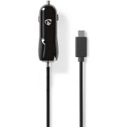 Nedis Auto-oplader | 3,0 A | Vaste kabel | USB-C | Zwart