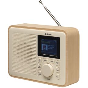 Denver DAB Radio - Retro Radio - Bluetooth - Snooze / Slaap functie - 20 voorkeurszenders - FM Radio - DAB60 - Light Wood