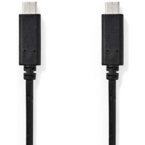 USB-Kabel | USB 3.2 Gen 1 | USB-C™ Male | USB-C™ Male | 5 Gbps | Vernikkeld | 1.00 m | Rond | PVC | Zwart | Polybag