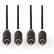 Nedis-Stereo-audiokabel-2x-RCA-male-2x-RCA-male-5-0-m-Antraciet