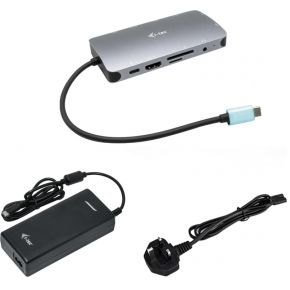 I-tec USB-C Metal Nano Dock HDMI/VGA with LAN + Charger 112W