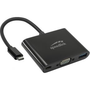 Speedlink, 3in1 USB-C to VGA / USB / USB-C Adapter HQ