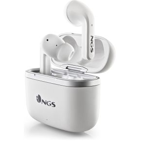NGS Artica Crown White Bluetooth True Wireless Earphones - Up To 32 Hours - High Quality Microphone - Touch Controls - White