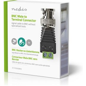 Nedis CCTV-Beveiligingsconnector | 5x | 2-aderige naar BNC Male