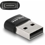 Delock 60002 USB 2.0 Adapter USB Type-A male naar USB Type-C female zwart