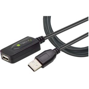 Techly IUSB-REP220TY3 USB-kabel 20 m USB 2.0 USB A Zwart