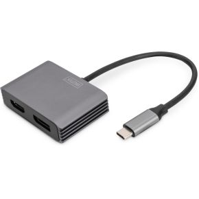 Digitus DA-70826 video kabel adapter 0,2 m USB Type-C HDMI + DisplayPort Grijs