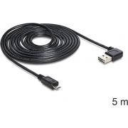 Delock 83385 Kabel EASY-USB 2.0 Type-A male haaks links/rechts > USB 2.0 Type Micro-B male 5 m