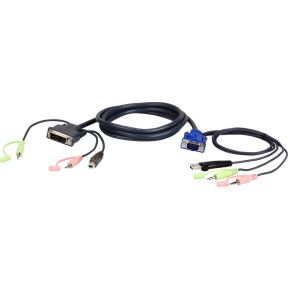 ATEN 2L-7DX2U kabeladapter/verloopstukje HDB-15 Male, USB A, Mini Stereo Jack DVI-I (Single Link), U