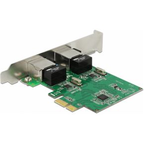 Delock 89999 PCI Express x1-kaart 2 x RJ45 Gigabit LAN RTL8111