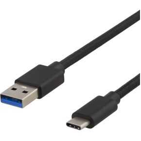 Deltaco USBC-1284 USB-kabel 1 m 3.0 (3.1 Gen 1) USB A Zwart