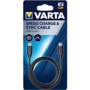 Varta SPEED CHARGE & SYNC CABLE USB USB-kabel 1 m 3.1 (3.1 Gen 2) USB C Zwart