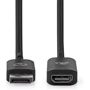 Nedis DisplayPort-Adapter | DisplayPort Male | HDMI™ Output | 8K@30Hz | Vernikkeld | Recht | 0.20 m | Rond | TPE | PVC | Zwart | Envelop