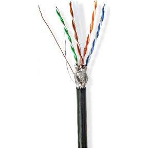 Netwerk Kabel Rol | CAT6 | Solid | S/FTP | CCA | 100.0 m | Buitenshuis | Rond | PE | Zwart | Gift Bo