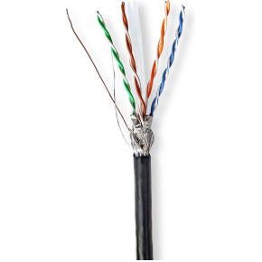 Netwerk Kabel Rol | CAT6 | Solid | S/FTP | CCA | 305.0 m | Buitenshuis | Rond | PE | Zwart | Gift Bo