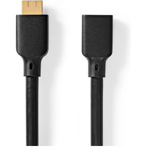 Nedis Ultra High Speed ​​HDMI™-Kabel - HDMI™ Connector - HDMI™ Female - 8K@60Hz - 48 Gbps - 1.00 m - Rond - 7.9 mm - Zwart - Doos