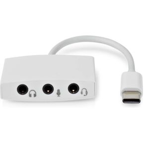 Nedis USB-C™ Adapter - USB 2.0 - USB-C™ Male - 3,5 mm Female - 0.10 m - Rond - Vernikkeld - ABS / PVC - Wit - Envelop