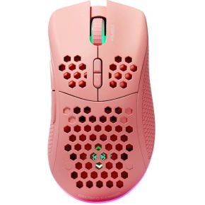 Deltaco Pink Line PM80 - Gaming Muis - Draadloos - Lichtgewicht - RGB - 6400 DPI - Roze