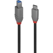 Lindy 36665 USB-kabel 0,5 m USB 3.2 Gen 1 (3.1 Gen 1) USB C USB B Zwart