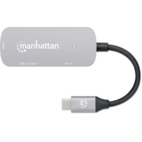 Manhattan 130707 notebook dock & poortreplicator Bedraad USB 3.2 Gen 1 (3.1 Gen 1) Type-C Aluminium