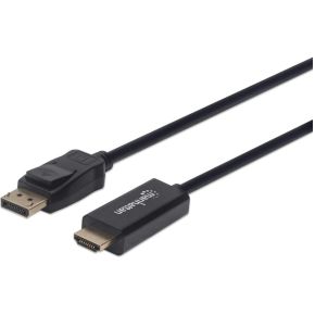 Manhattan DisplayPort / HDMI Adapterkabel DisplayPort stekker, HDMI-A stekker 3.00 m Zwart 153188 DisplayPort-kabel