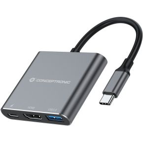 Conceptronic DONN18G notebook dock & poortreplicator Bedraad USB 3.2 Gen 1 (3.1 Gen 1) Type-C Grijs