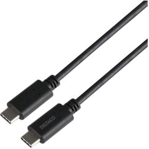 Deltaco USBC-4008-LSZH USB-kabel 0,8 m USB 3.2 Gen 2 (3.1 Gen 2) Zwart