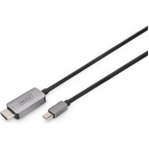 Digitus DB-340109-010-S video kabel adapter 1 m Mini DisplayPort DisplayPort Zwart