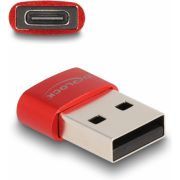 Delock 60050 USB 2.0 Adapter USB Type-A male naar USB Type-C female rood