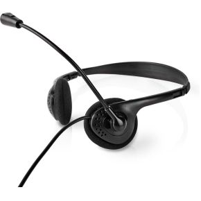 Nedis PC-Headset - On-Ear - Stereo - USB Type-A / USB Type-C™ - Inklapbare Microfoon - Zwart
