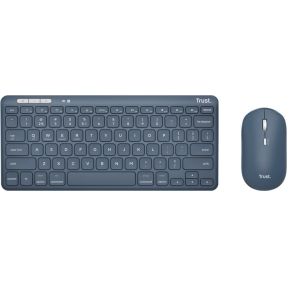 Trust Lyra - Draadloos en - Voor meerdere apparaten - QWERTY - 1600 DPI - Blauw toetsenbord en muis