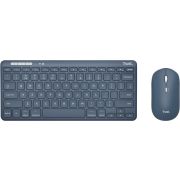 Trust Lyra - Draadloos en - Voor meerdere apparaten - QWERTY - 1600 DPI - Blauw toetsenbord en muis