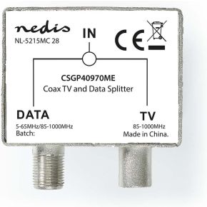 Satelliet- en Antenne-Adapter | F-Female / IEC (Coax) Male | IEC (Coax) Female | Vernikkeld | 75 Ohm