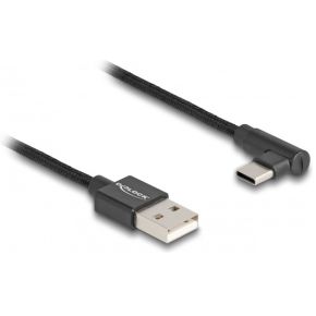 Delock 80031 USB 2.0-kabel Type-A male naar USB Type-C male haaks 2 m zwart