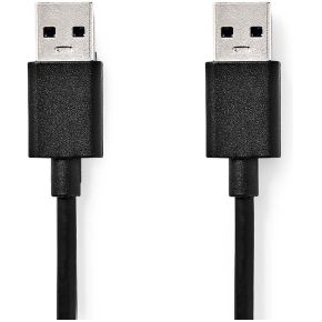 USB-Kabel | USB 3.2 Gen 1 | USB-A Male | USB-A Male | 5 Gbps | Vernikkeld | 1.00 m | Rond | PVC | Zw