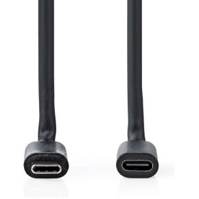 Nedis USB-Kabel - USB 3.2 Gen 1 - USB-C™ Male - USB-C™ Female - 4K@60Hz - 5 Gbps - Vernikkeld - 2.00 m - Rond - PVC - Zwart - Doos