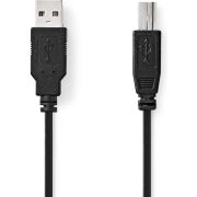 Nedis-USB-Kabel-USB-2-0-USB-A-Male-USB-B-Male-10-W-480-Mbps-Vernikkeld-1-00-m-Rond-PVC-
