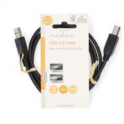 Nedis-USB-Kabel-USB-2-0-USB-A-Male-USB-B-Male-10-W-480-Mbps-Vernikkeld-1-00-m-Rond-PVC-