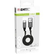 Emtec-ECCHAT700TCU3-USB-kabel-1-2-m-3-2-Gen-2-3-1-Gen-2-USB-A-USB-C-Zwart