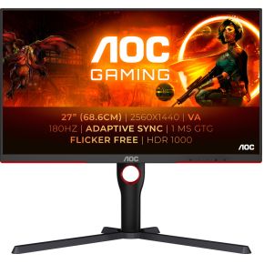 AOC GAMING Q27G3XMN/BK 27" Quad HD 180Hz VA monitor